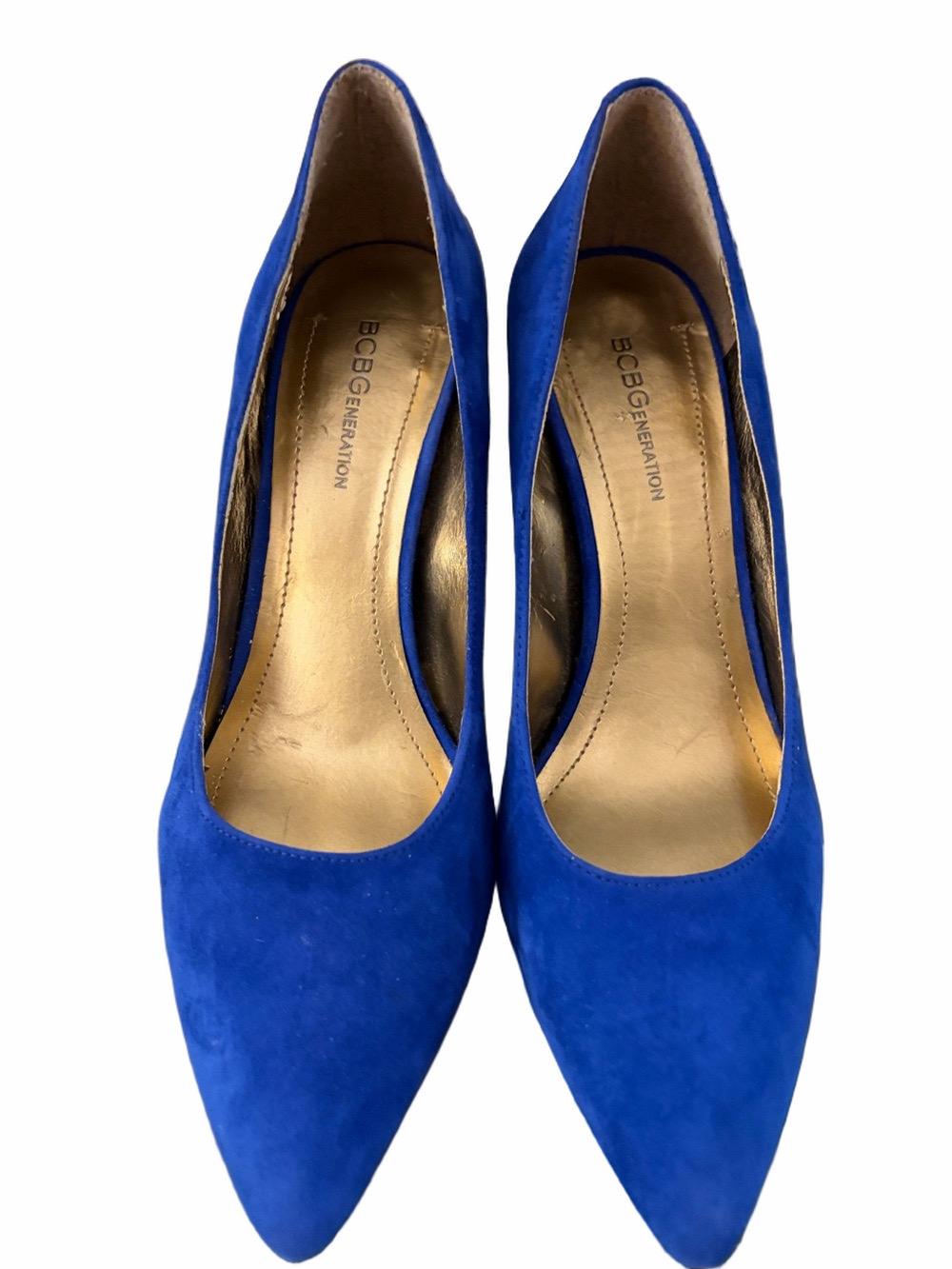 BCBGeneration 8.5 Royal blue faux suede heel pumps pointed toe.K2K